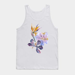 San Diego Watercolor Tropical Flowers Tank Top